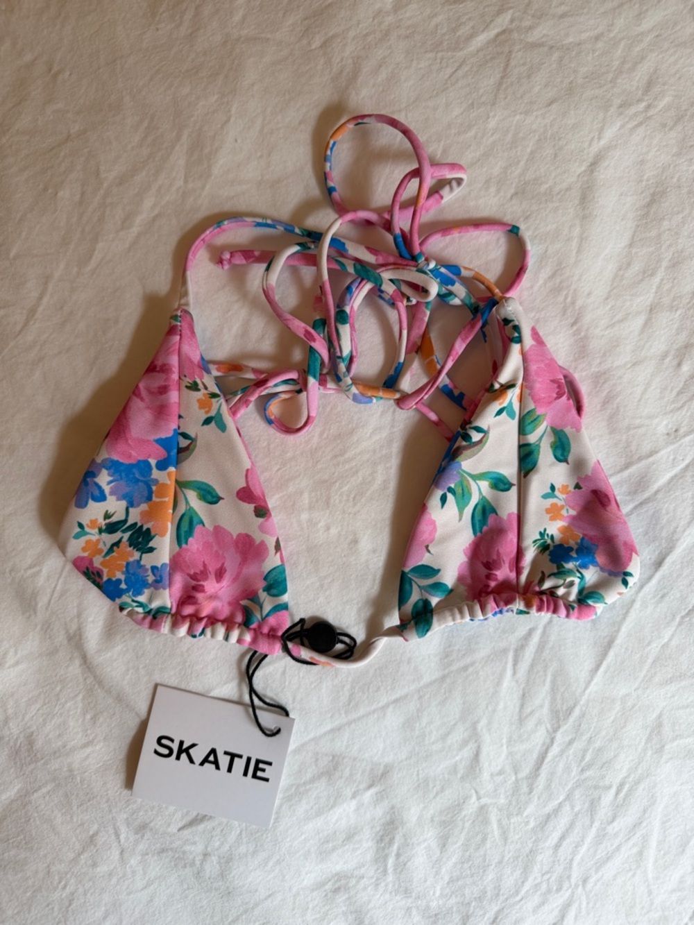 Skatie Chelsea String Bikini Top - Bouquet NWT XS